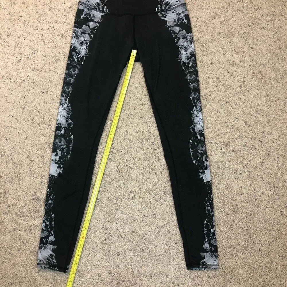Alo Yoga Leggings Pants Womens XS Gray White Abstract Pattern Full‎ Length